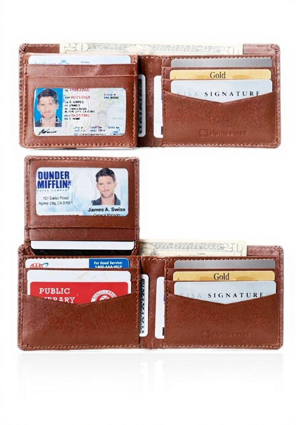 Portefeuille Homme Alpine Swiss Cuir RFID Bifold