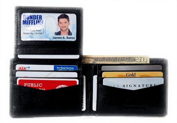 Portefeuille Homme Alpine Swiss Cuir RFID Bifold Noir