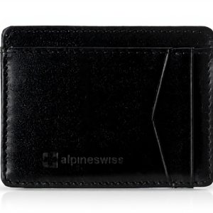 Portefeuille homme Alpine Swiss cuir lisse RFID minimaliste