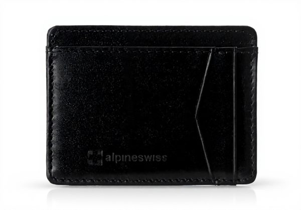 Portefeuille homme Alpine Swiss cuir lisse RFID minimaliste