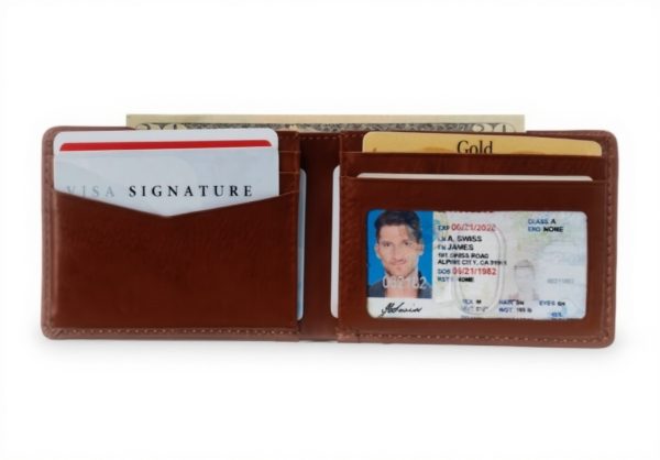 Portefeuille homme Alpine Swiss Delaney Mince cuir nappa