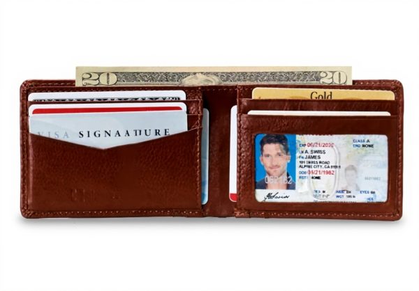 Portefeuille homme Alpine Swiss Delaney Mince cuir nappa