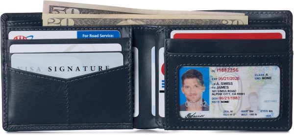 Portefeuille homme Alpine Swiss cuir véritable protection-1