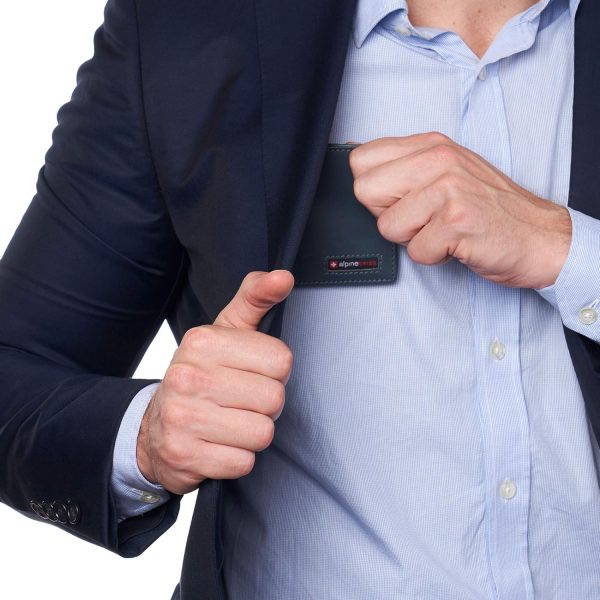 Portefeuille homme Alpine Swiss cuir véritable protection-4