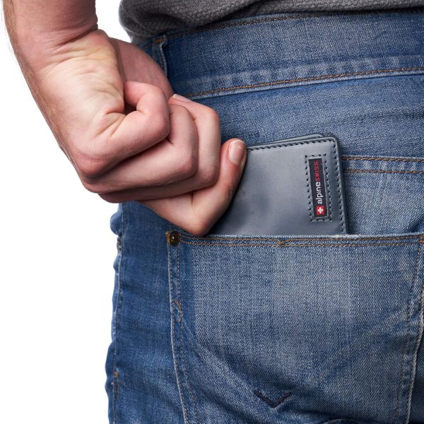 Portefeuille homme Alpine Swiss cuir véritable protection-5