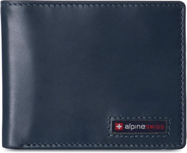 Portefeuille homme Alpine Swiss cuir véritable protection-0