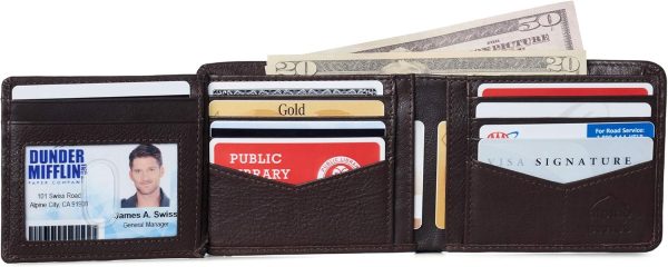 Portefeuille RFID Alpine Swiss Luka Homme Cuir Nappa Doux-3