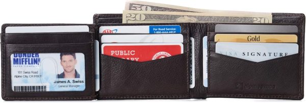 Portefeuille Homme Alpine Swiss Cuir Nappa RFID Protection-5