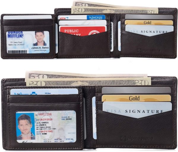 Portefeuille Homme Alpine Swiss Cuir Nappa RFID Protection-1