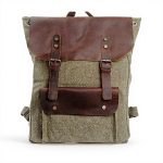 Sac à dos Fashion Plaza cuir toile rétro unisexe vert