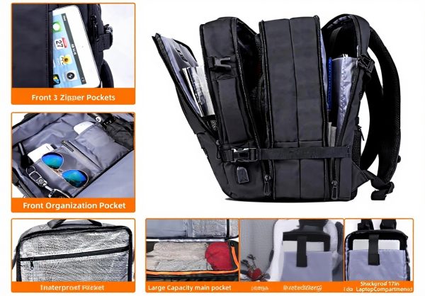 Sac à dos voyage avion KINGSLONG 46L USB résistant à leau