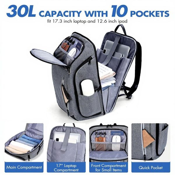 Sac à dos Ponhog ordinateur portable 17.3 pouces antivol