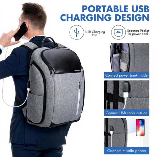 Sac à dos Ponhog ordinateur portable 17.3 pouces antivol