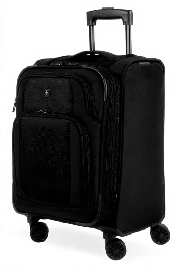Valise cabine SwissGear extensible roulettes pivotantes noir