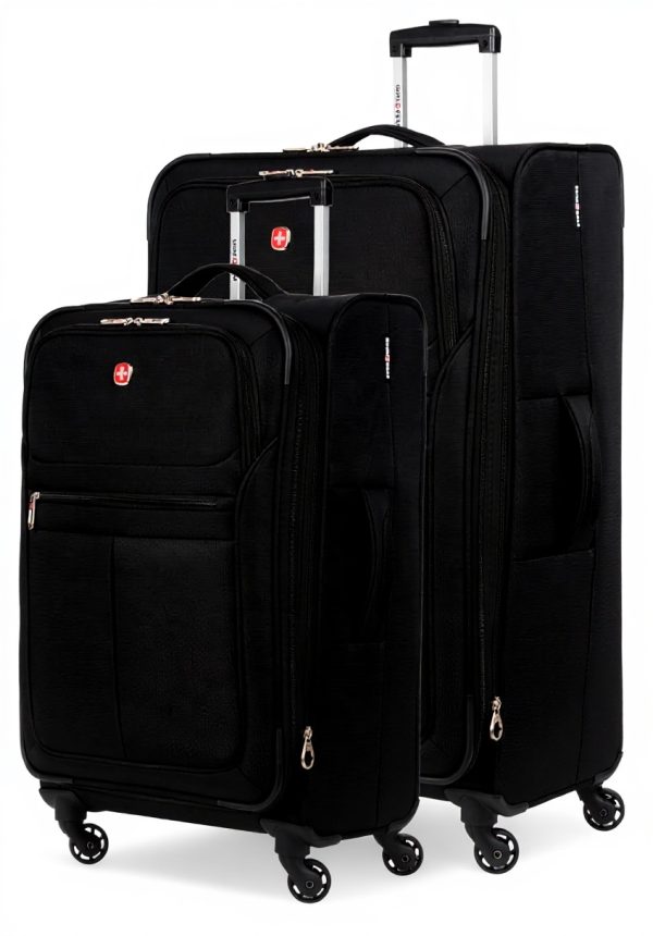Valise souple SwissGear roulettes pivotantes noir voyage