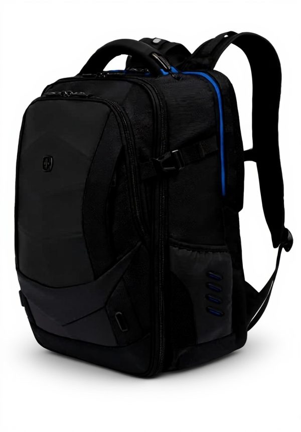 Sac à dos gamer SwissGear 19 pouces portable USB noir bleu