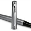 Stylo plume Parker Jotter acier inoxydable pointe fine bleu-1