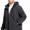 Veste Hiver Homme Polyester Capuche Amovible Poche Zippée-5