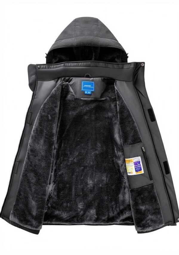 Veste Hiver Homme Polyester Capuche Amovible Poche Zippée-1