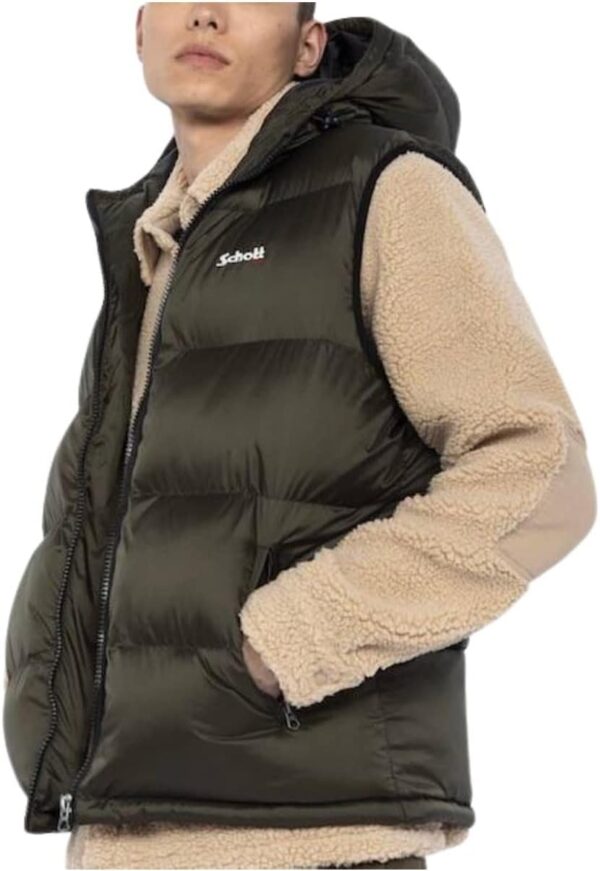 Doudoune sans manches Schott IDAHO2V kaki homme design-2