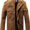 Veste militaire homme coton coupe-vent poches multiples-0