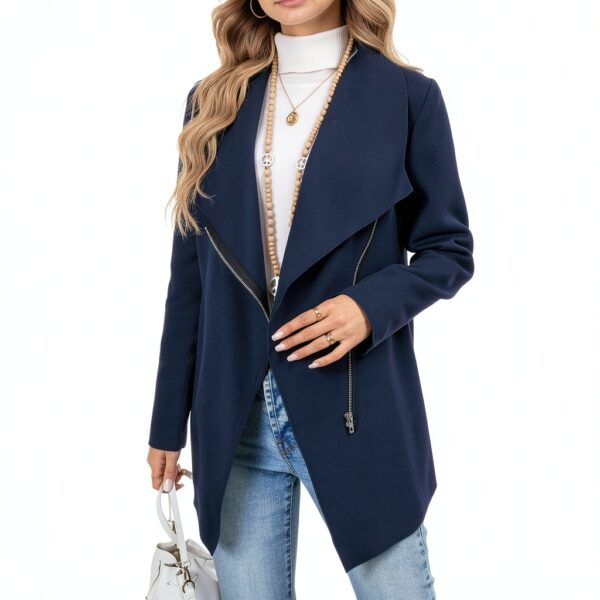 Manteau femme hiver doux chaud marine kaki gris Generic-3