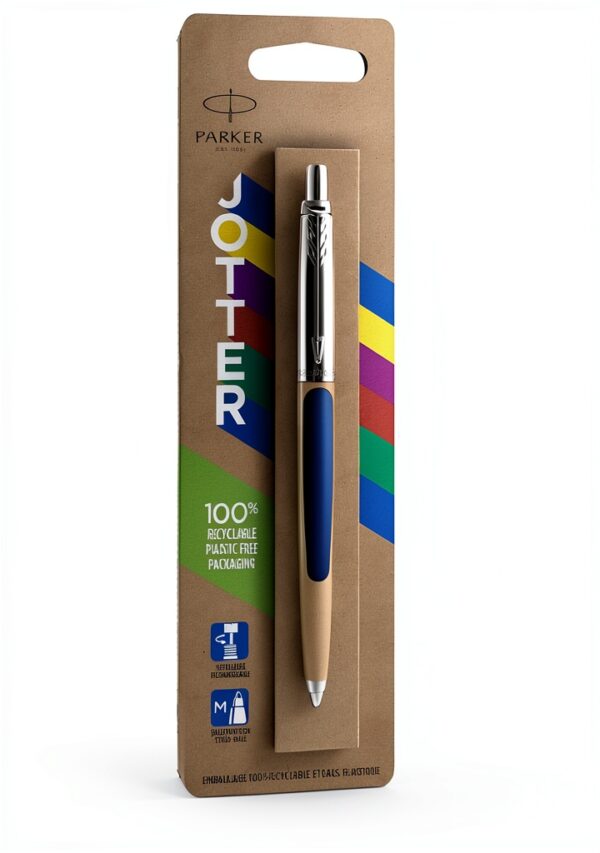 Parker Jotter Stylo Bille Rétractable Bleu Marine Pointe-0