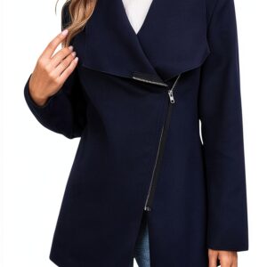 Manteau femme hiver doux chaud marine kaki gris Generic-0