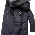 Manteau homme Générique chaud polyvalent marine vert foncé-0