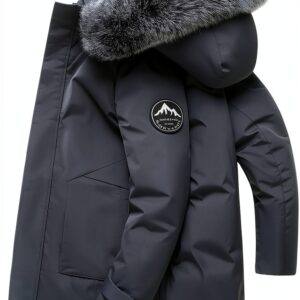 Manteau homme Générique chaud polyvalent marine vert foncé-0