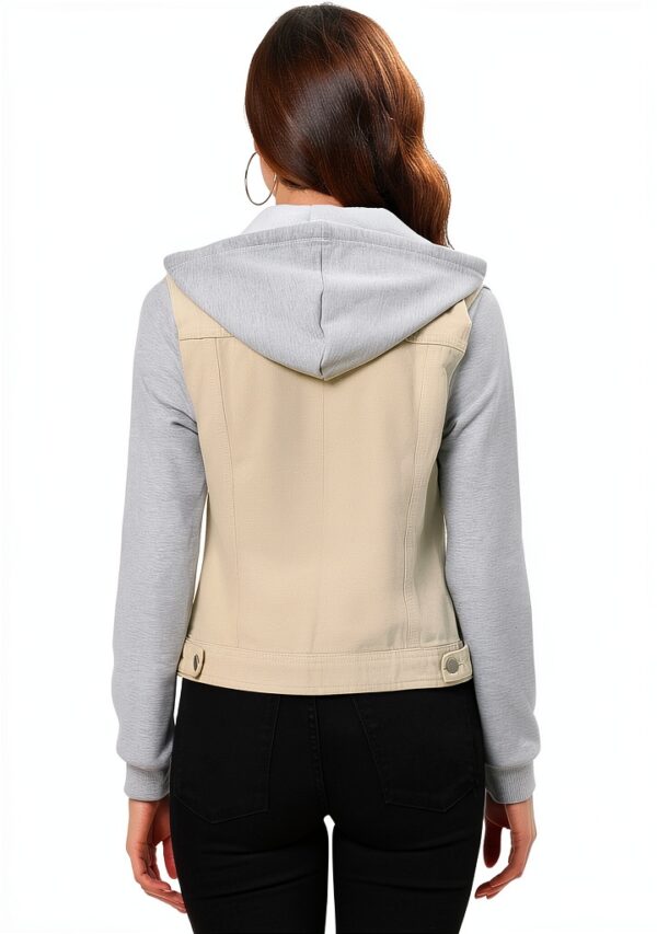 Allegra K Blouson Femme Capuchon Cordon Poches Lavable-3