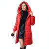 Manteau femme hiver long capuche Generic Rouge Noir Beige-6