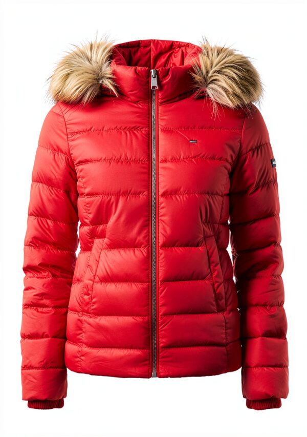 Doudoune Tommy Hilfiger Femme Léger Chaud Polyester Rouge-3