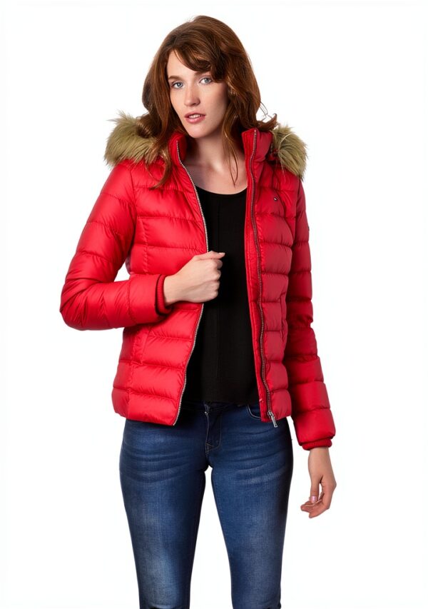 Doudoune Tommy Hilfiger Femme Léger Chaud Polyester Rouge-1
