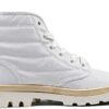 Palladium Bottes Unisexe Adulte Textile Lacets Blanc Marron-3