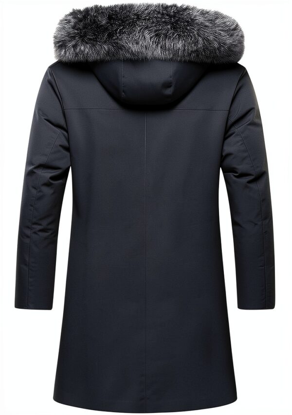 Manteau homme Générique chaud polyvalent marine vert foncé-4