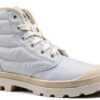 Palladium Bottes Unisexe Adulte Textile Lacets Blanc Marron-4