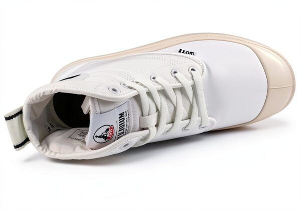 Palladium Bottes Unisexe Adulte Textile Lacets Blanc Marron-6