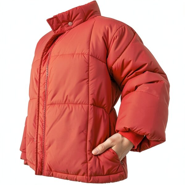 Manteau femme hiver long capuche Generic Rouge Noir Beige-1