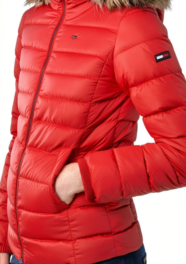 Doudoune Tommy Hilfiger Femme Léger Chaud Polyester Rouge-5