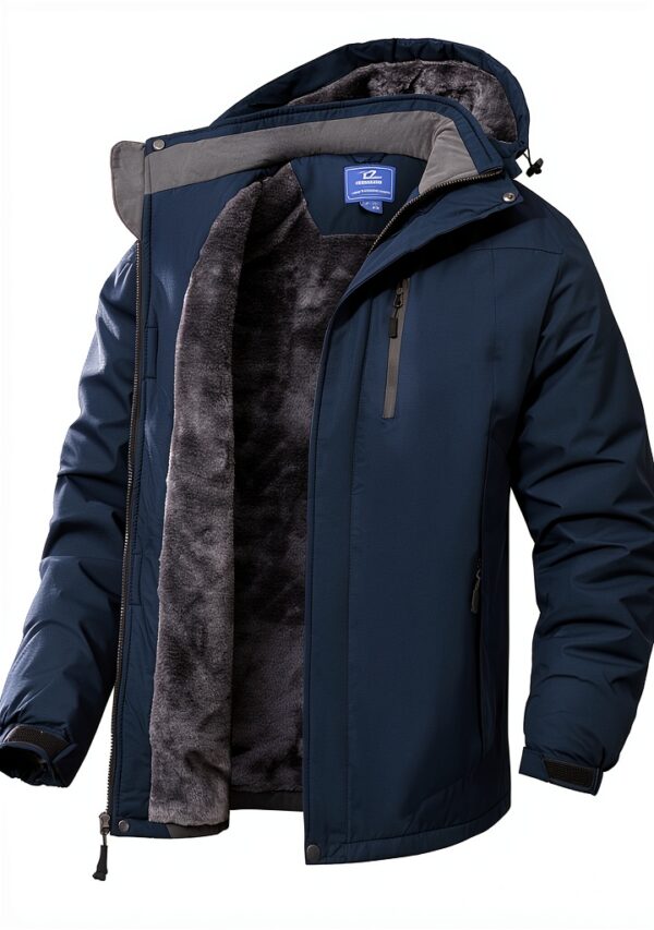 Veste d'hiver homme polyester capuche amovible multi-poches-0