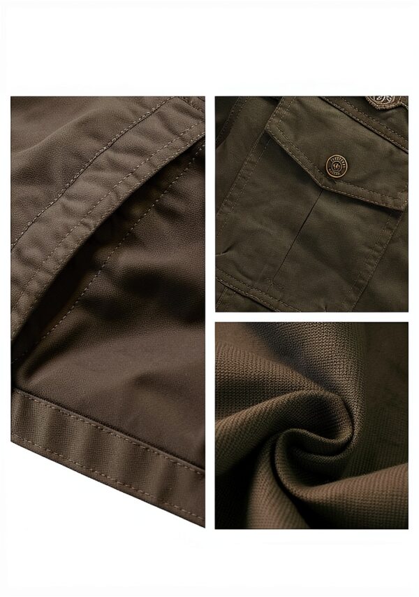 Veste militaire homme coton coupe-vent poches multiples-5