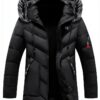 Blouson Homme Hiver Veste Chaude Coupe-Vent Parka Fourrure-0