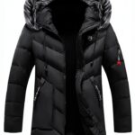 Blouson Homme Hiver Veste Chaude Coupe-Vent Parka Fourrure-0