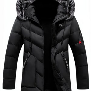 Blouson Homme Hiver Veste Chaude Coupe-Vent Parka Fourrure-0