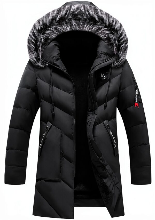 Blouson Homme Hiver Veste Chaude Coupe-Vent Parka Fourrure-0