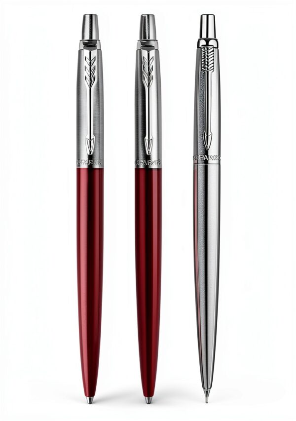 Parker stylo trio acier inoxydable rétractable bleu rouge-1