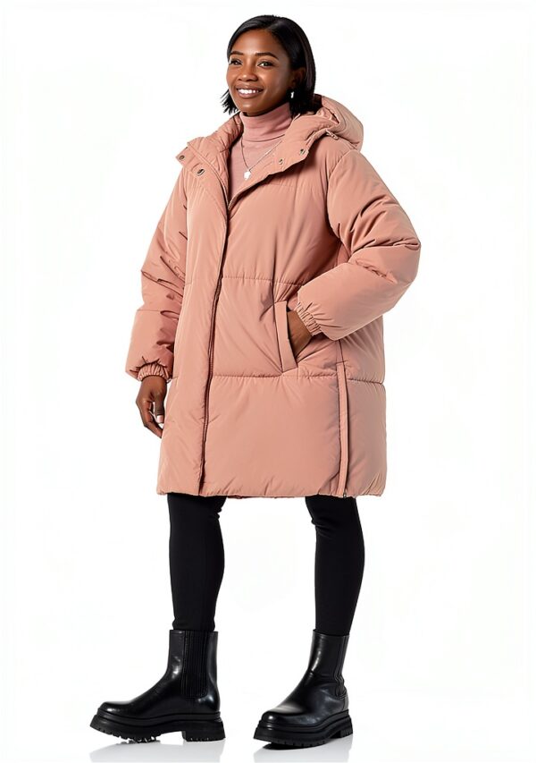 Amazon Essentials Doudoune Longue Femme Polyester Déperlant-3