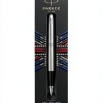 Stylo plume Parker Jotter acier inoxydable pointe fine bleu-0