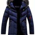 Blouson Homme Hiver Capuche Amovible Veste Chaude-0